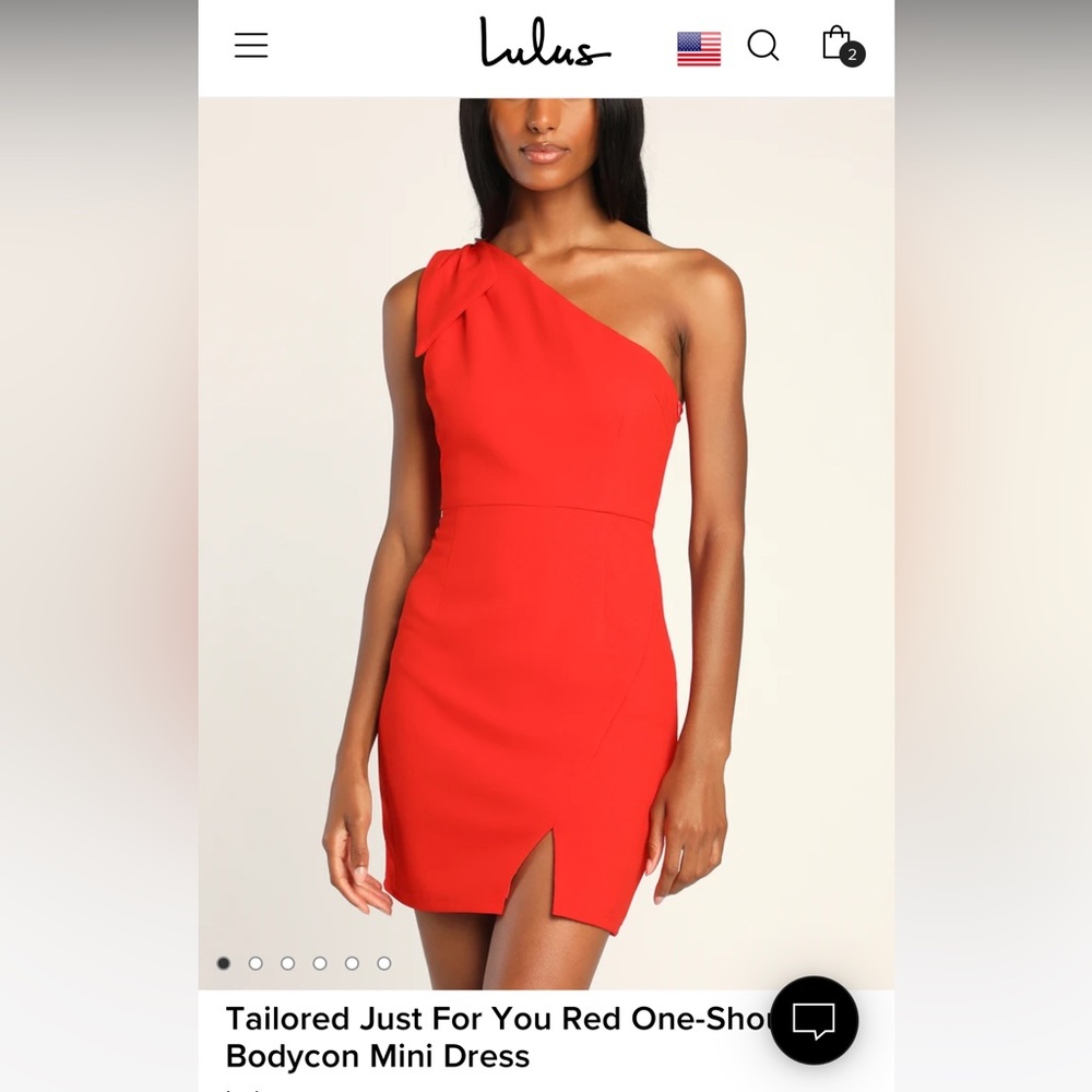 NWT Tailored Just For You Red One-Shoulder Bodycon Mini Dress Sz M